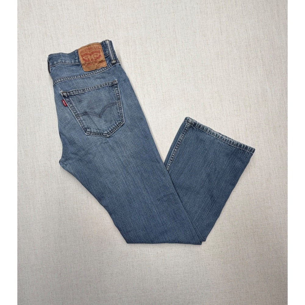Levis 527 Slim Bootcut Jeans Mens 34x32 Blue Denim Medium Wash 527-4258